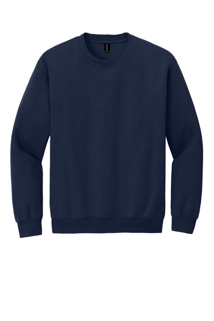 Front View of Navy Gildan Heavy Blend Crewneck Sweatshirt. 18000
