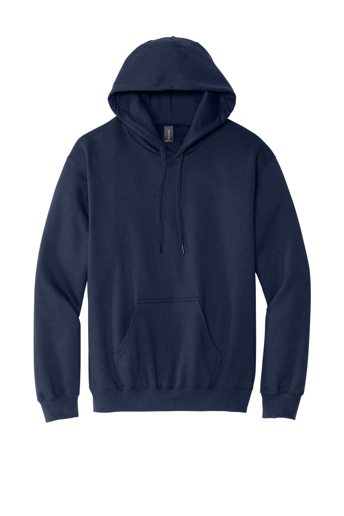 Front View of Navy Gildan Softstyle Midweight Pullover Hooded Sweatshirt SF500