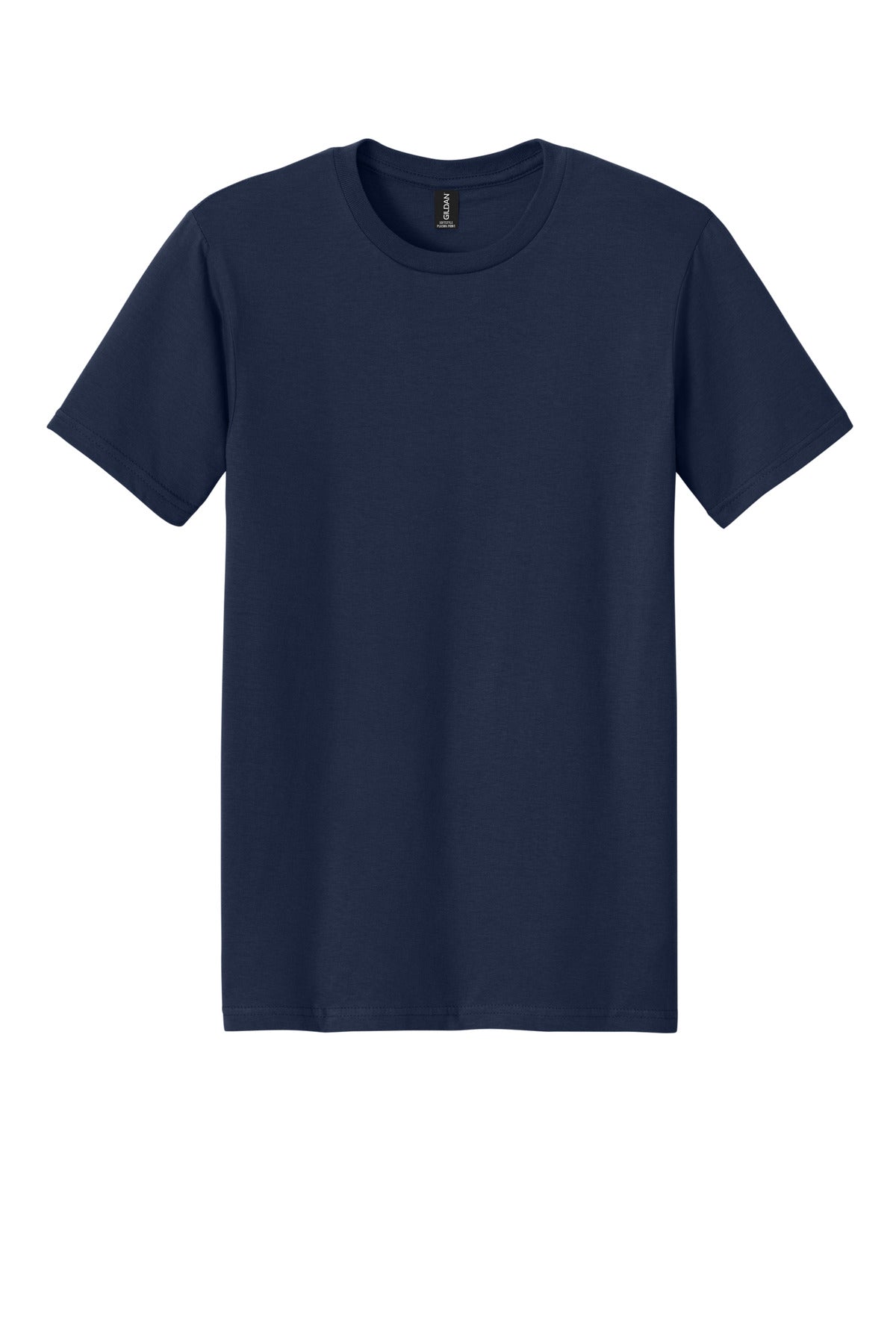 Front View of Navy Gildan Softstyle Plasma Print Tee 64PLSMA