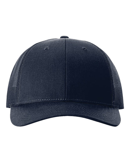 Front View of Navy Low Pro Trucker Cap - 115