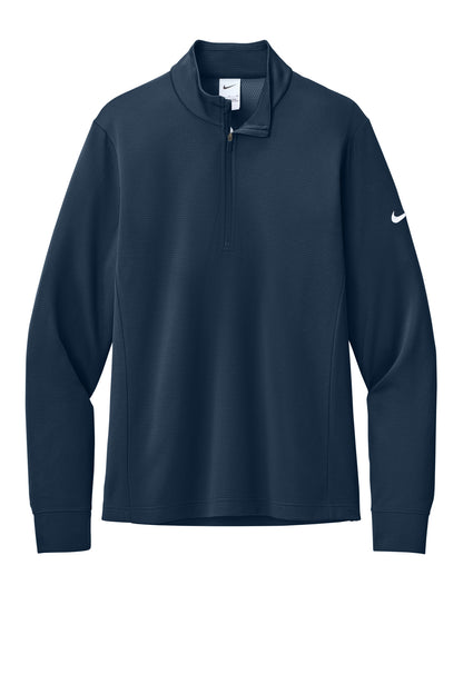 Front View of Navy Nike Essential 1/2-Zip Cover-Up NKHM8036