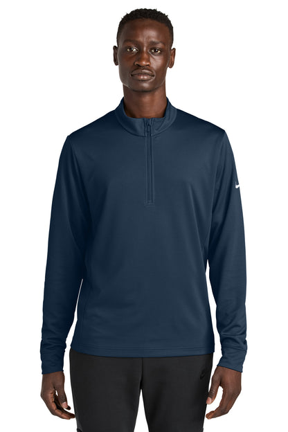 Front View of Navy Nike Essential 1/2-Zip Cover-Up NKHM8036