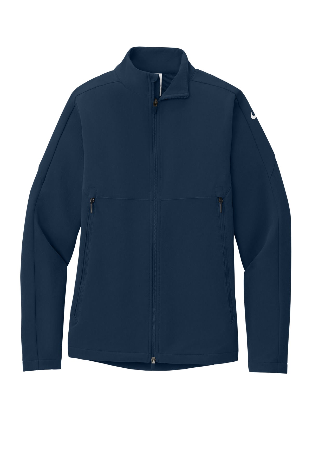 Front View of Navy Nike Full-Zip Soft Shell Jacket NKHM7926