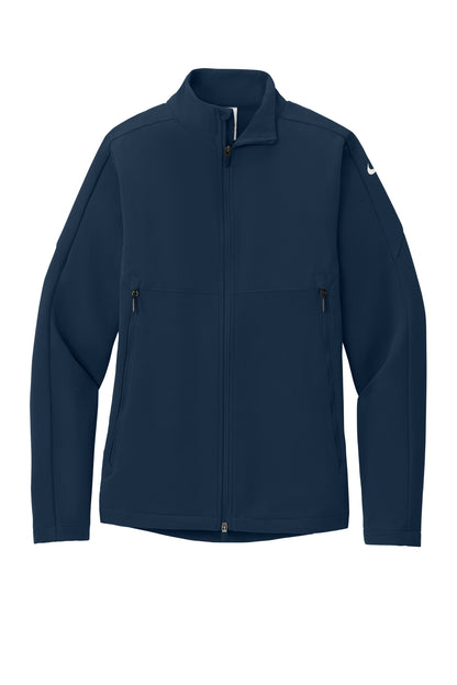 Front View of Navy Nike Full-Zip Soft Shell Jacket NKHM7926