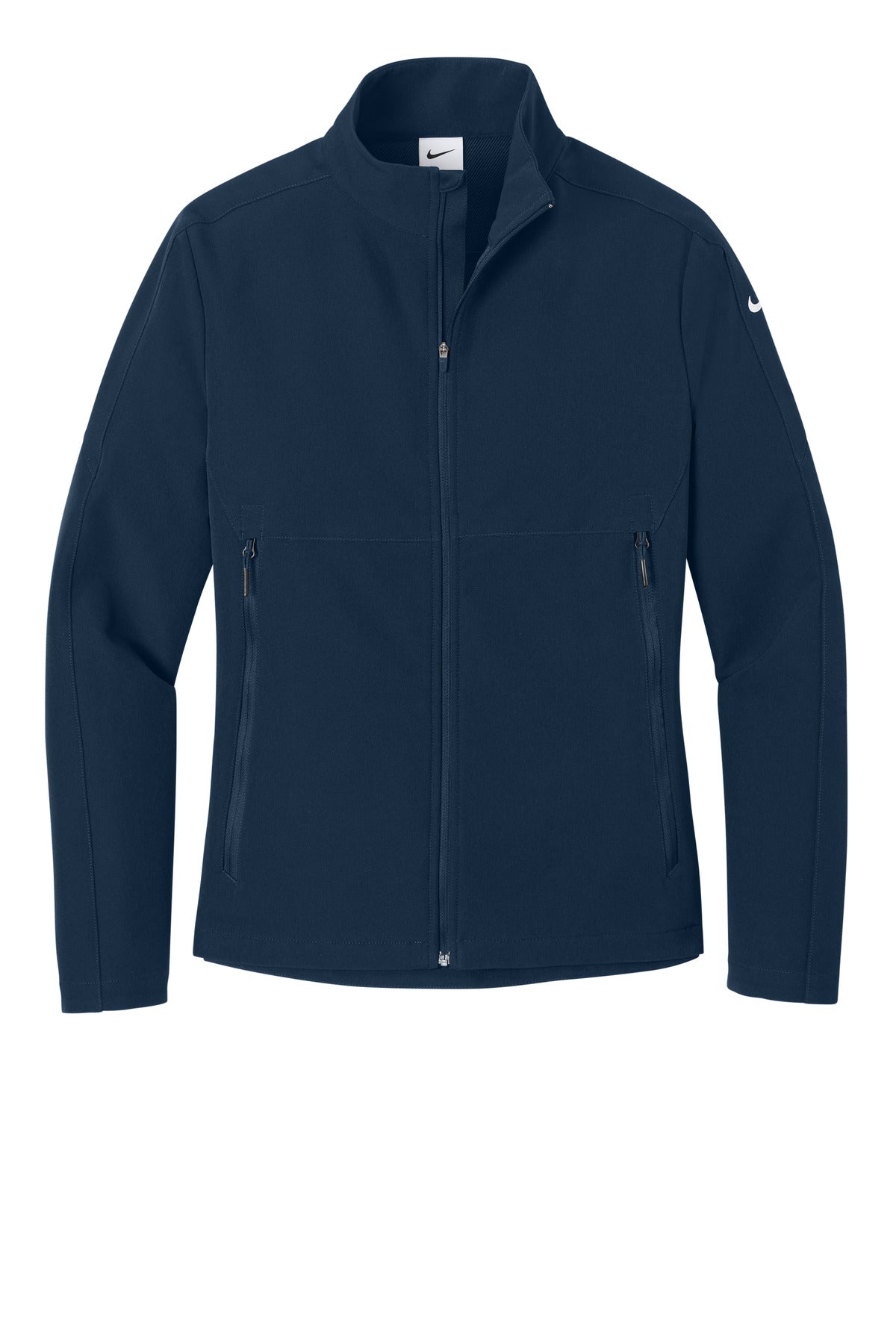 Front View of Navy Nike Women's Full-Zip Soft Shell Jacket NKHM7937
