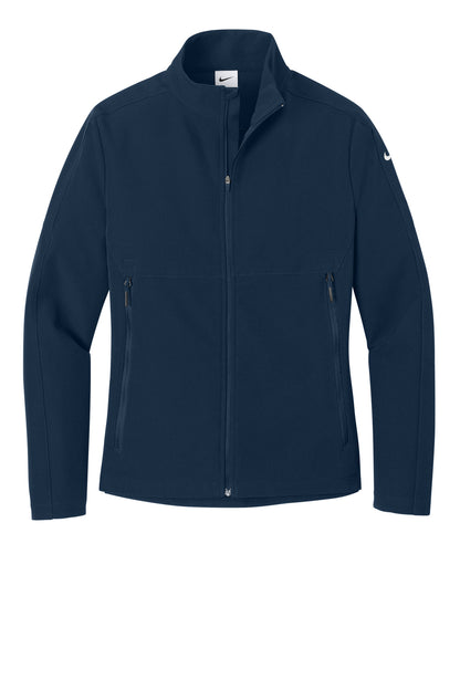 Front View of Navy Nike Women's Full-Zip Soft Shell Jacket NKHM7937