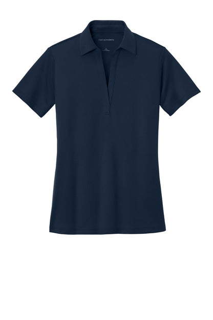 Front View of Navy Port Authority Women's Silk Touch Performance Polo. L540