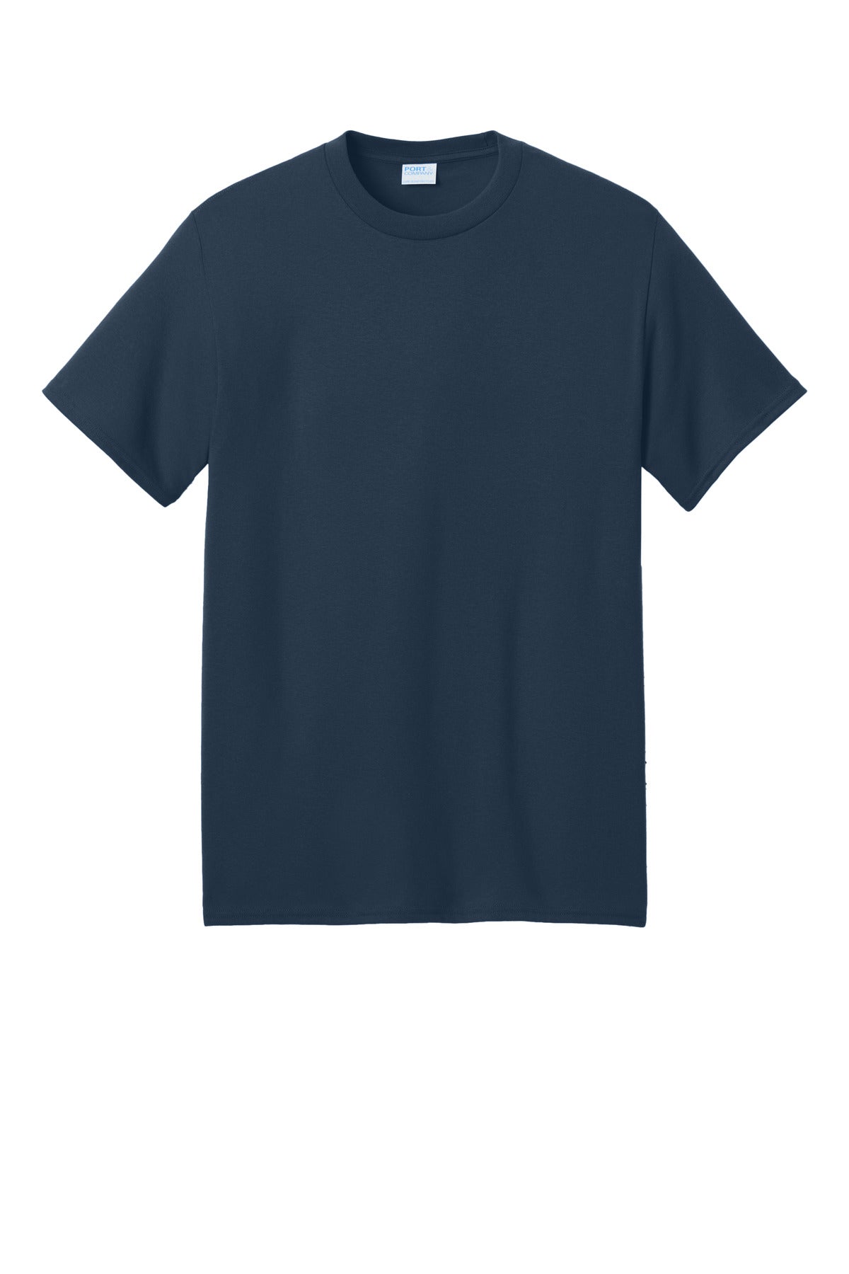 Front View of Navy Port & Co Core Blend Recycled Tee PC01