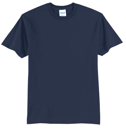 Front View of Navy Port & Co Core Blend Tee. PC55