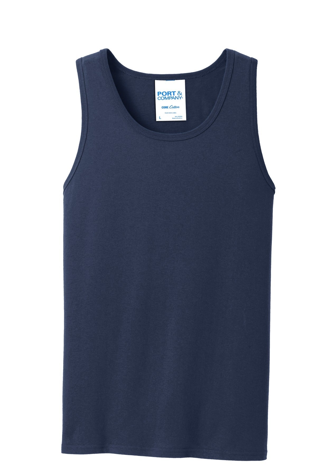 Front View of Navy Port & Co Core Cotton Tank Top. PC54TT