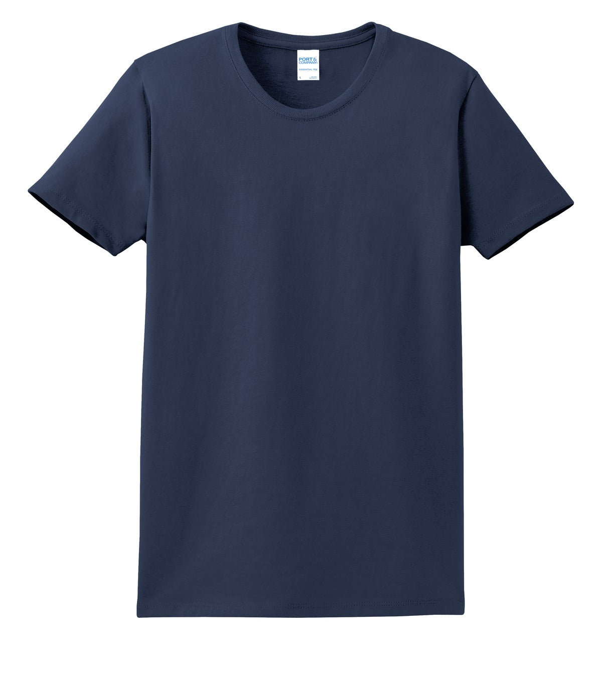 Front View of Navy Port & Co Women's Essential Tee. LPC61