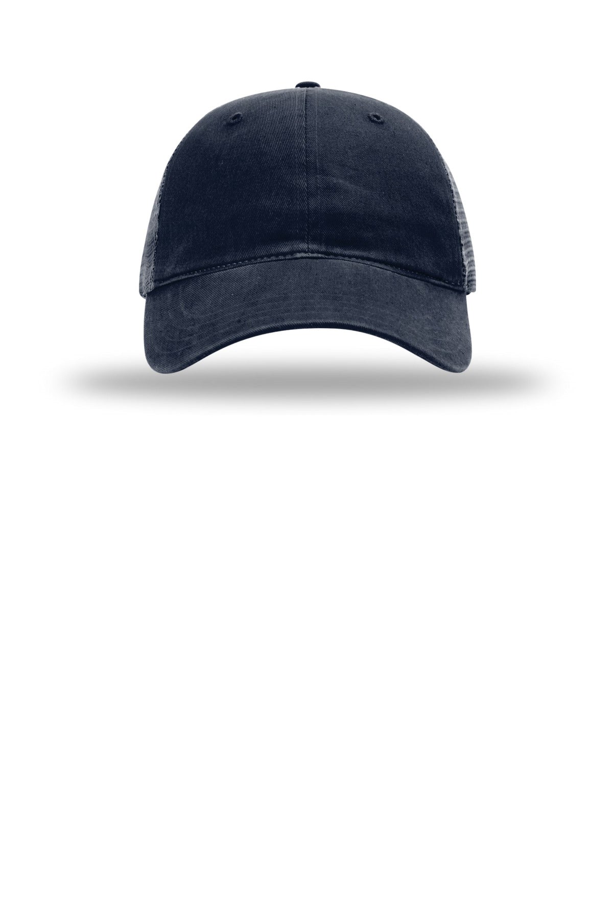 Front View of Navy Richardson Garment Washed Trucker 111