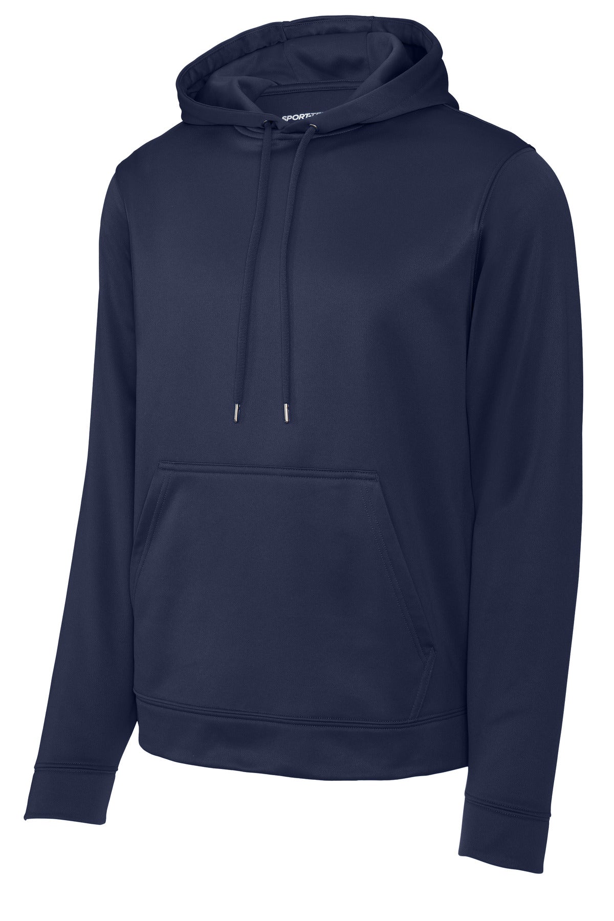 Front View of Navy Sport-Tek Sport-Wick Fleece Hooded Pullover. F244