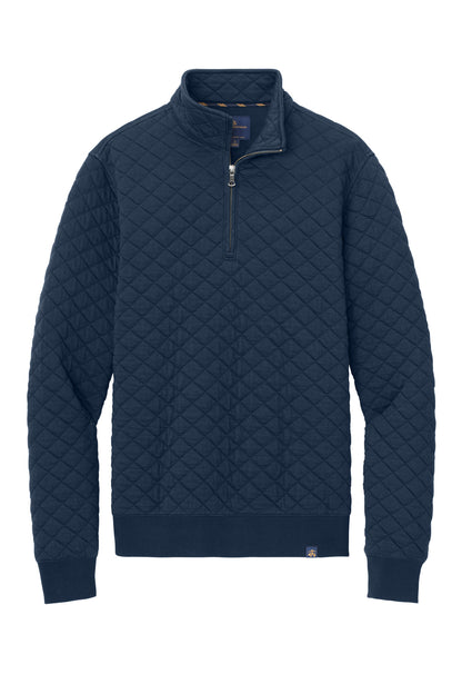 Front View of NavyBlazer Brooks Brothers Diamond Quilt 1/4-Zip BB18212