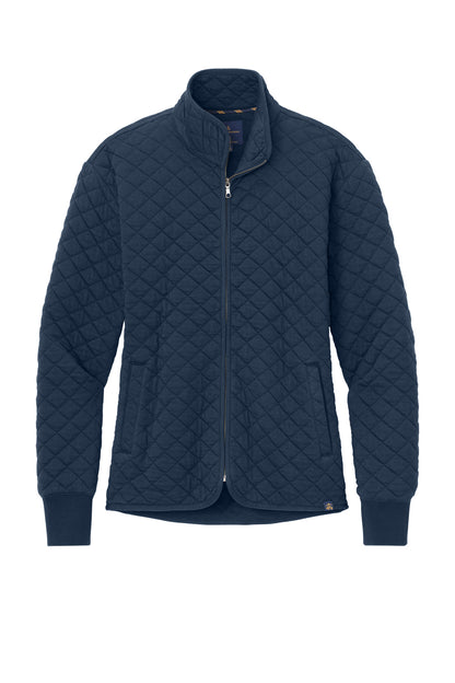 Front View of NavyBlazer Brooks Brothers Women's Diamond Quilt Full-Zip BB18213