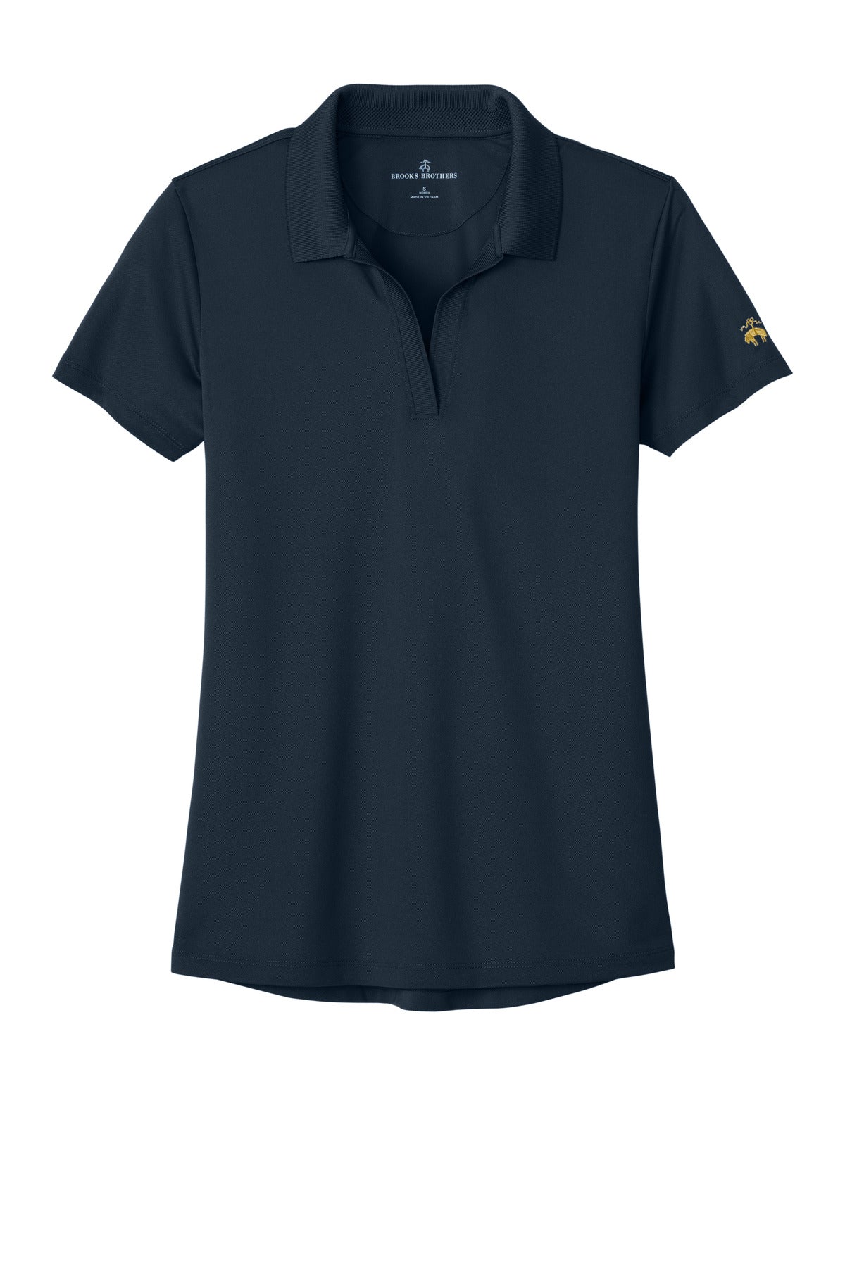 Front View of NavyBlazer Brooks Brothers Women's Mesh Pique Performance Polo BB18221
