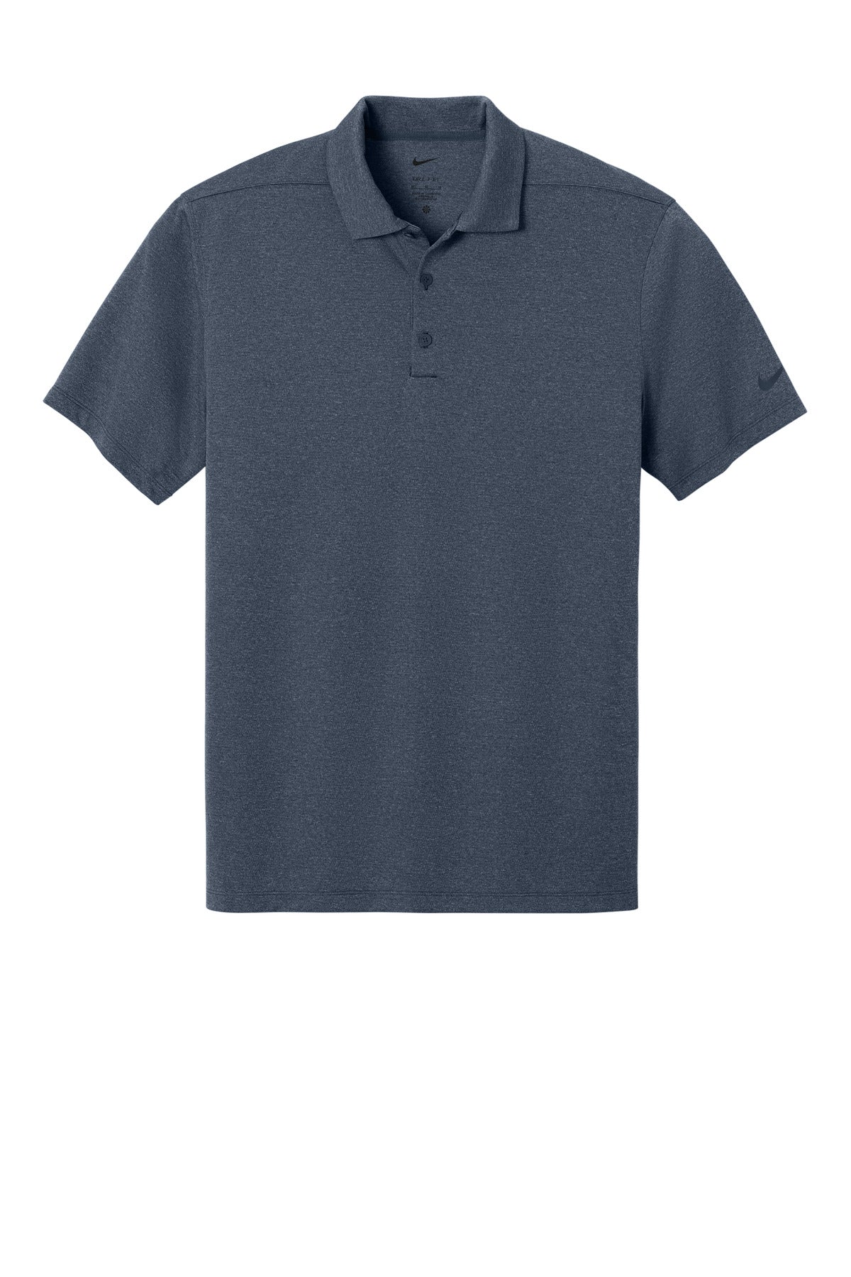 Front View of NavyHthr Nike Dri-FIT Smooth Heather Polo NKFQ4794