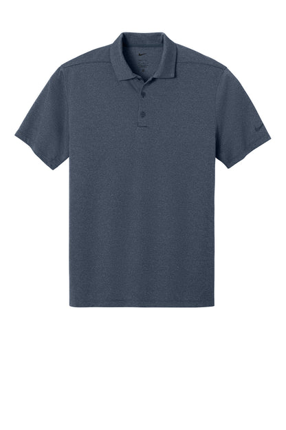 Front View of NavyHthr Nike Dri-FIT Smooth Heather Polo NKFQ4794