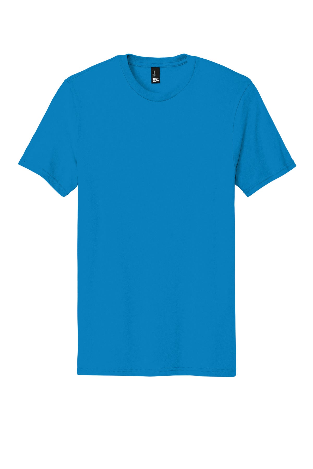 Front View of Neon Blue District The Concert Tee DT5000
