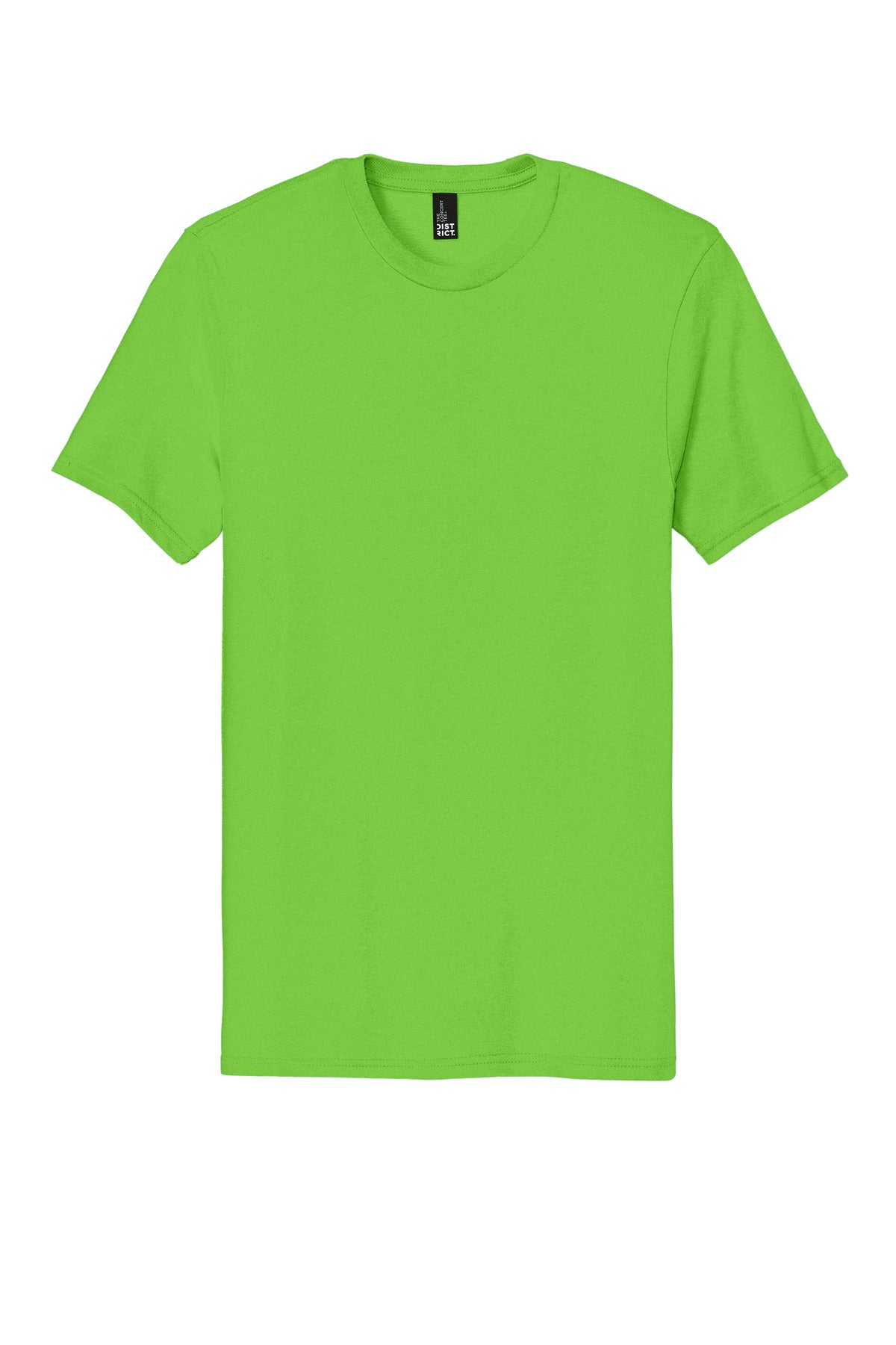 Front View of Neon Green District The Concert Tee DT5000