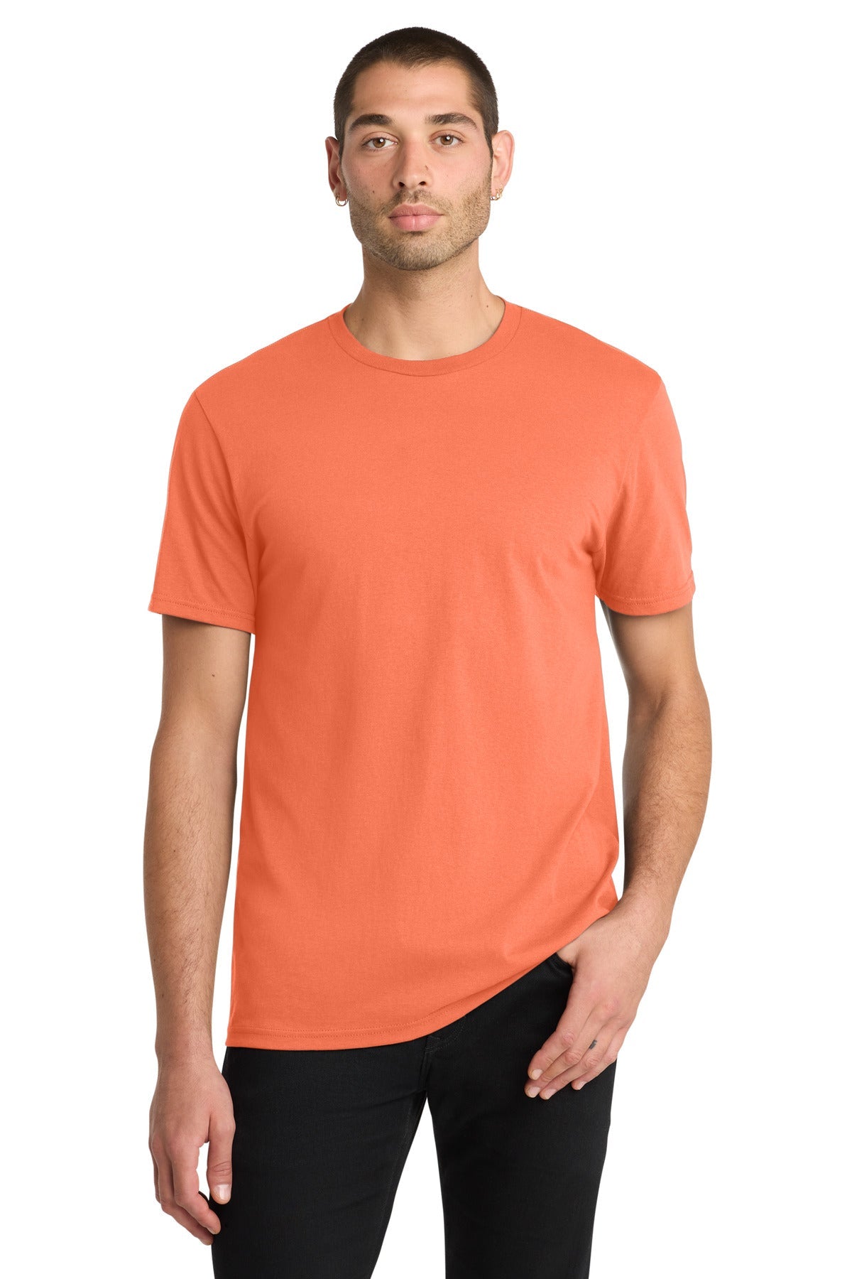 Front View of Neon Orange District The Concert Tee DT5000