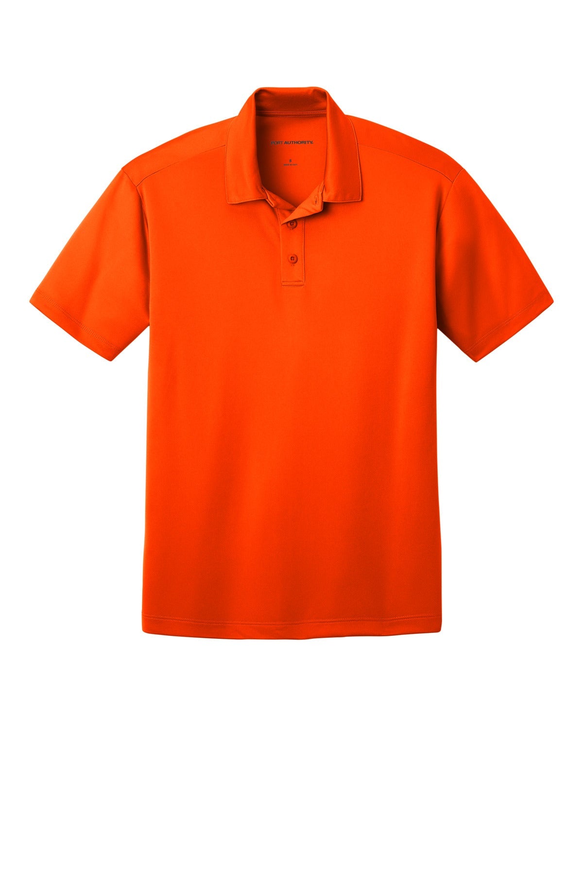 Front View of Neon Orange Port Authority Silk Touch Performance Polo. K540