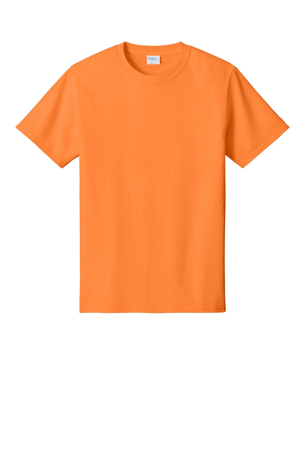 Front View of Neon Orange Port & Co Tall Core Cotton Tee PC54T