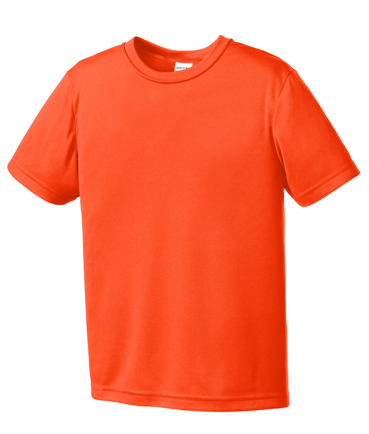 Front View of Neon Orange Sport-Tek Youth PosiCharge Competitor Tee. YST350