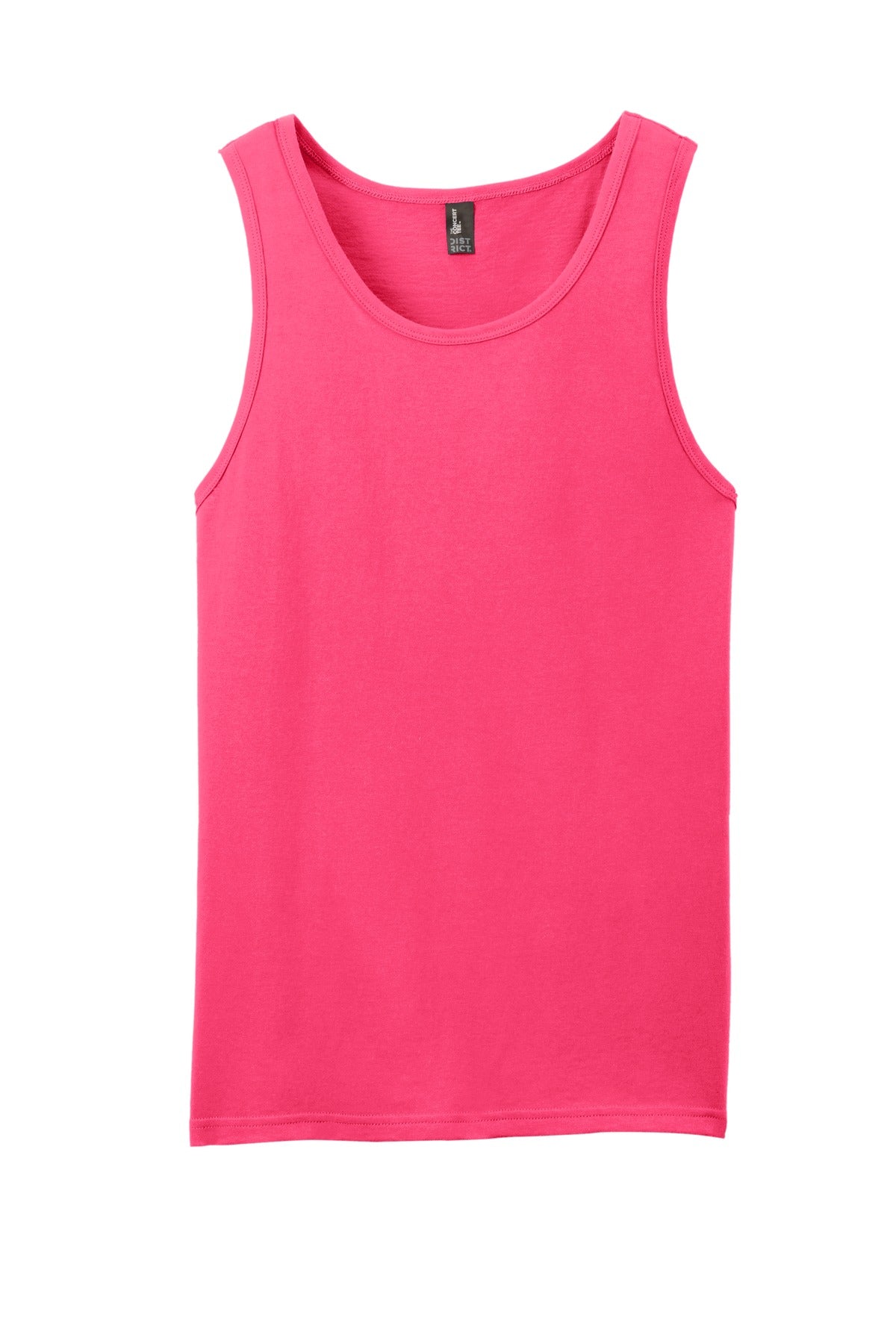 Front View of Neon Pink District The Concert Tank . DT5300