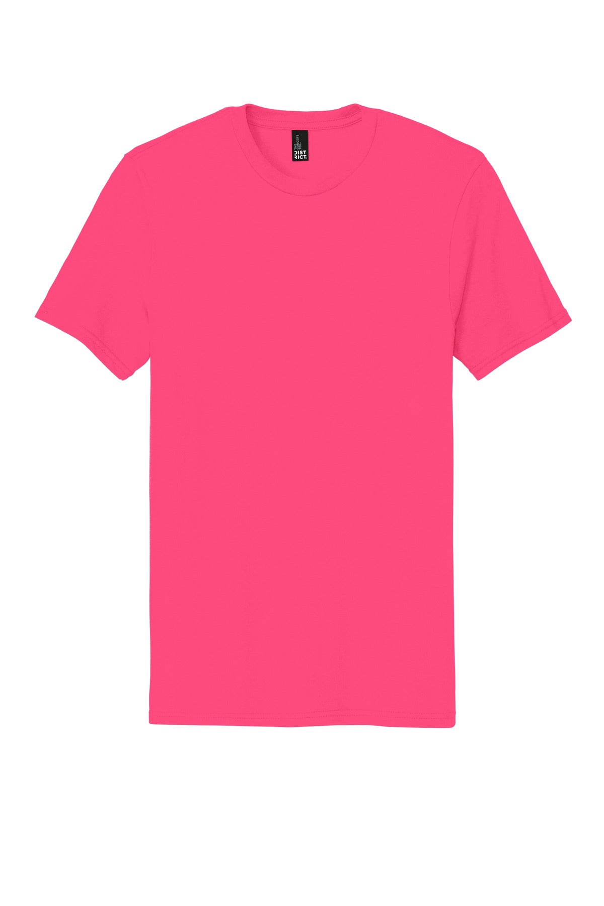 Front View of Neon Pink District The Concert Tee DT5000