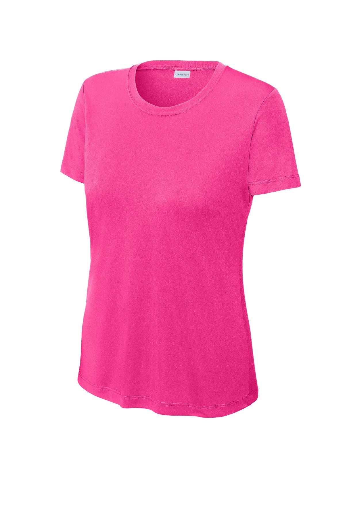 Front View of Neon Pink Sport-Tek Women's PosiCharge Competitor Tee. LST350
