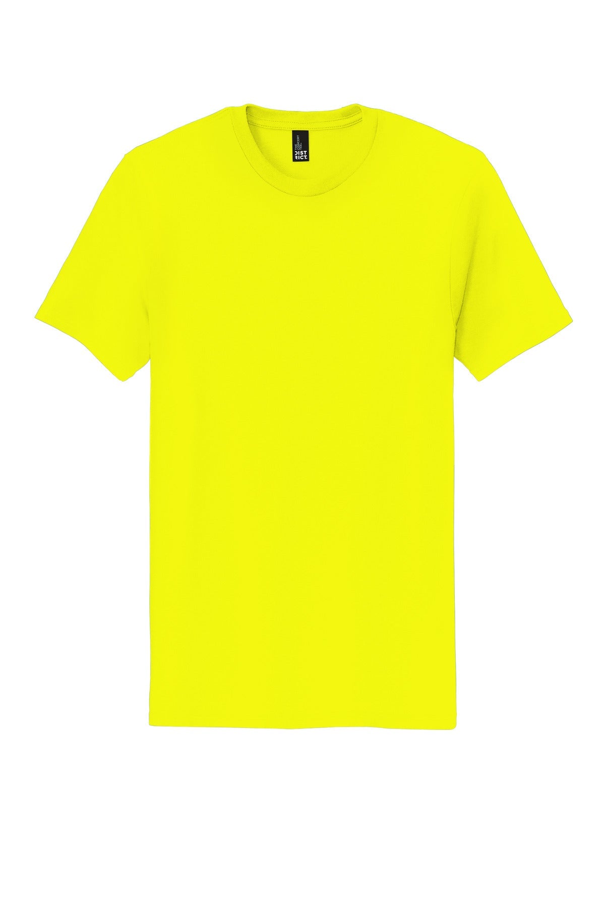 Front View of Neon Yellow District The Concert Tee DT5000