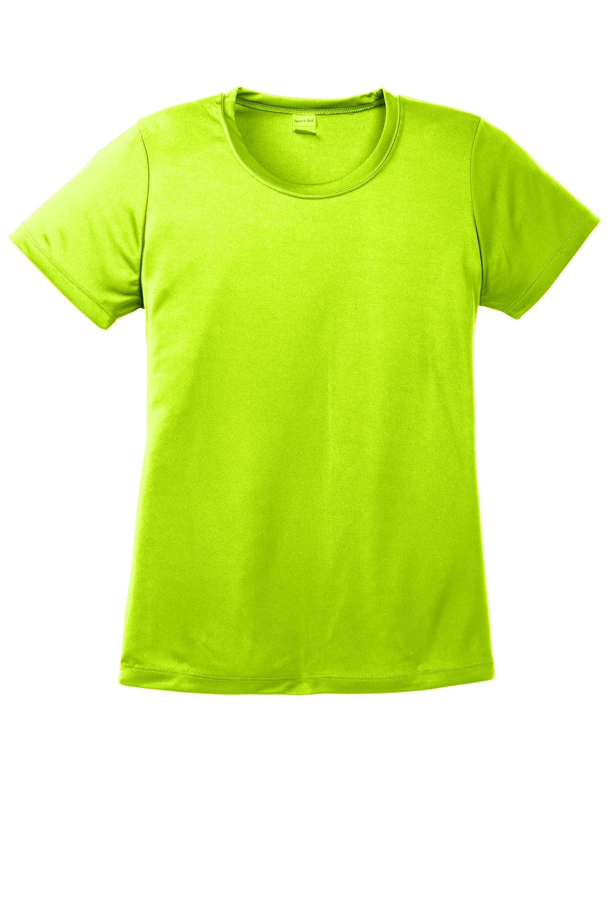 Front View of Neon Yellow Sport-Tek Women's PosiCharge Competitor Tee. LST350