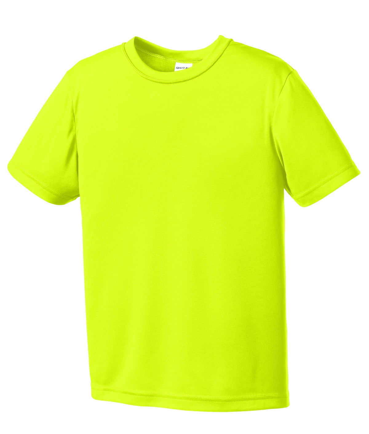 Front View of Neon Yellow Sport-Tek Youth PosiCharge Competitor Tee. YST350