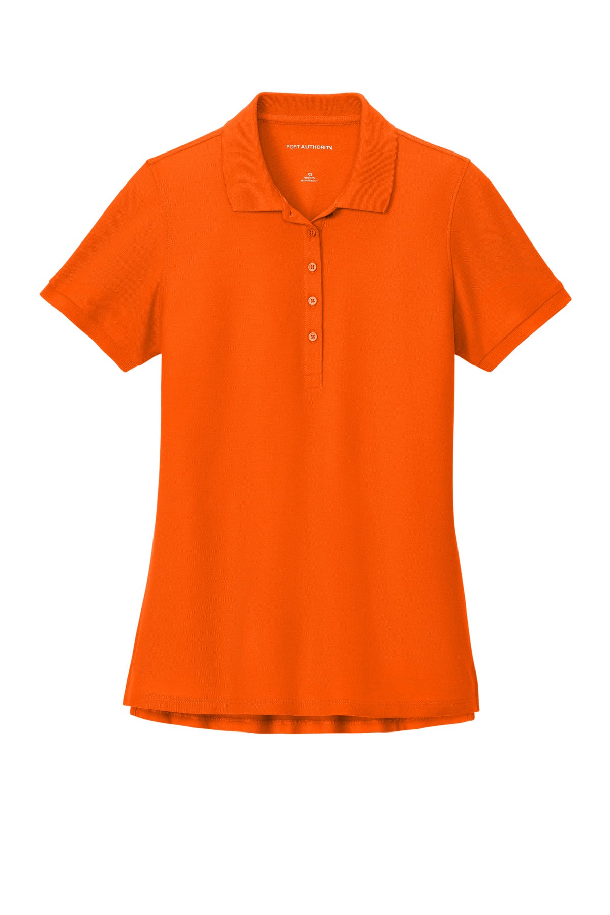 Front View of NeonOrange Port Authority Women's Wearever Signature Pique Polo LK200