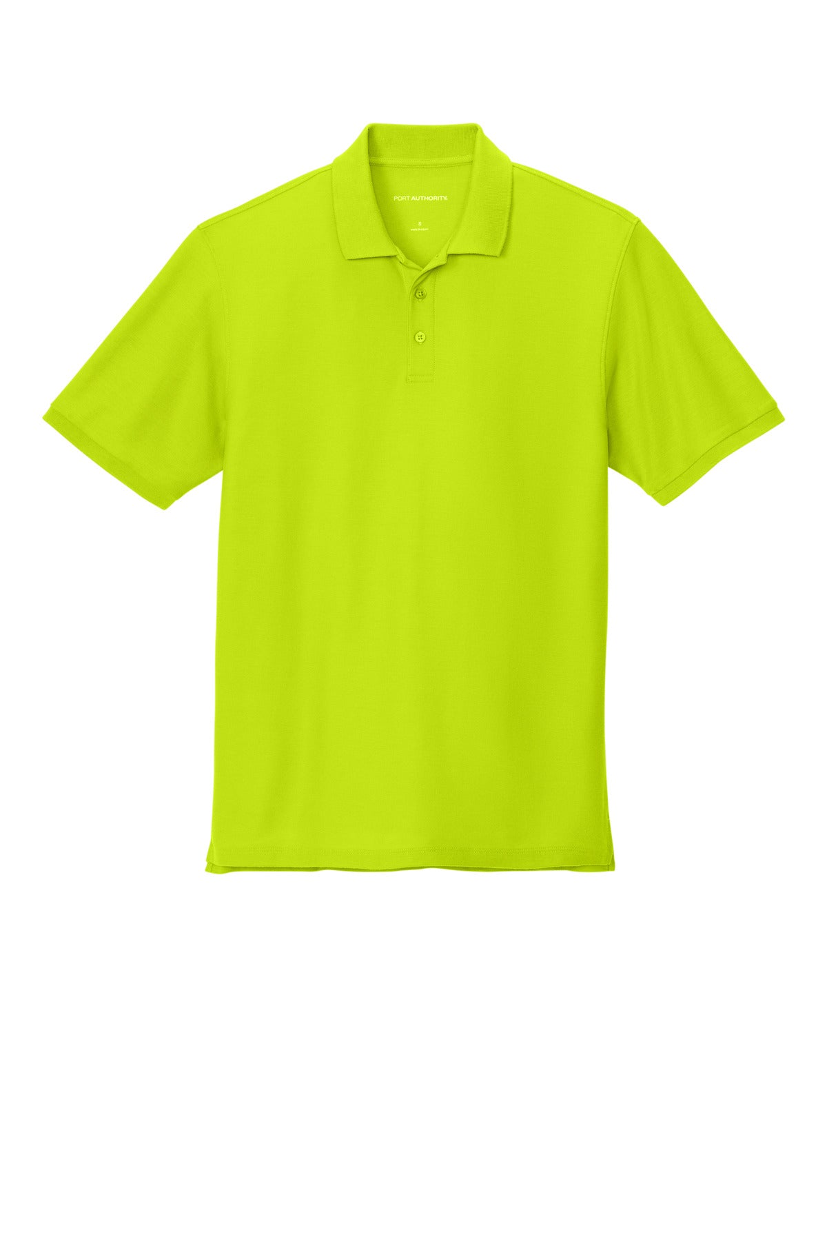 Front View of NeonYellow Port Authority Wearever Signature Pique Polo K200