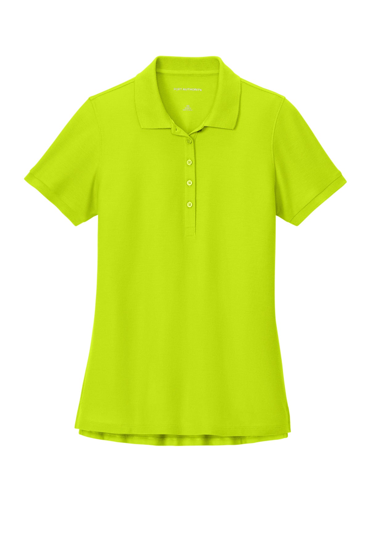 Front View of NeonYellow Port Authority Women's Wearever Signature Pique Polo LK200