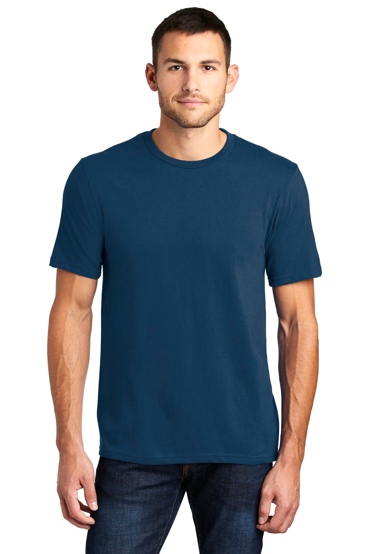 Front View of Neptune Blue District Very Important Tee . DT6000