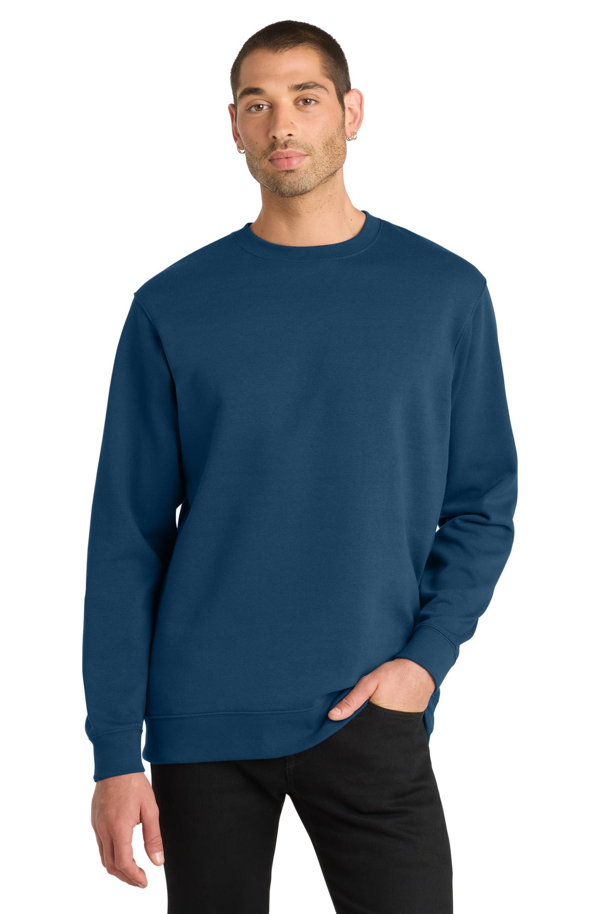 Front View of NeptuneBl District V.I.T. Fleece Crew DT6104