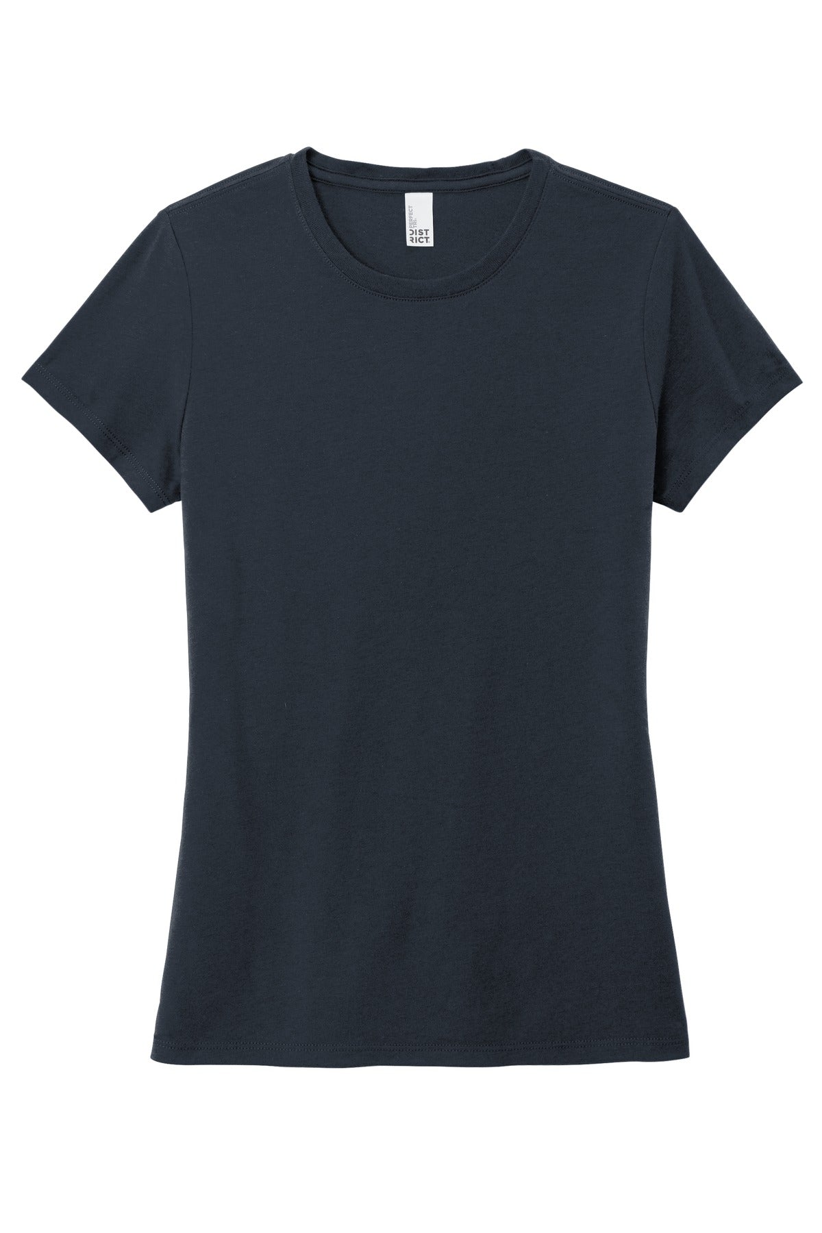 Front View of New Navy District Women's Perfect Tri Tee. DM130L