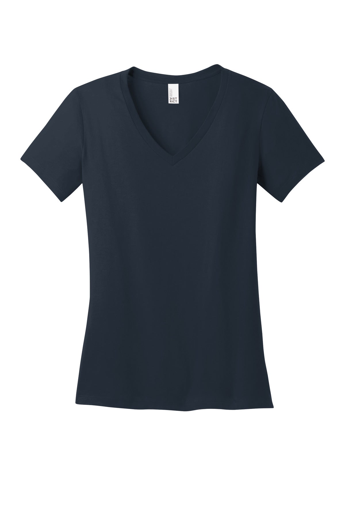 Front View of New Navy District - Women's Perfect Weight V-Neck Tee. DM1170L
