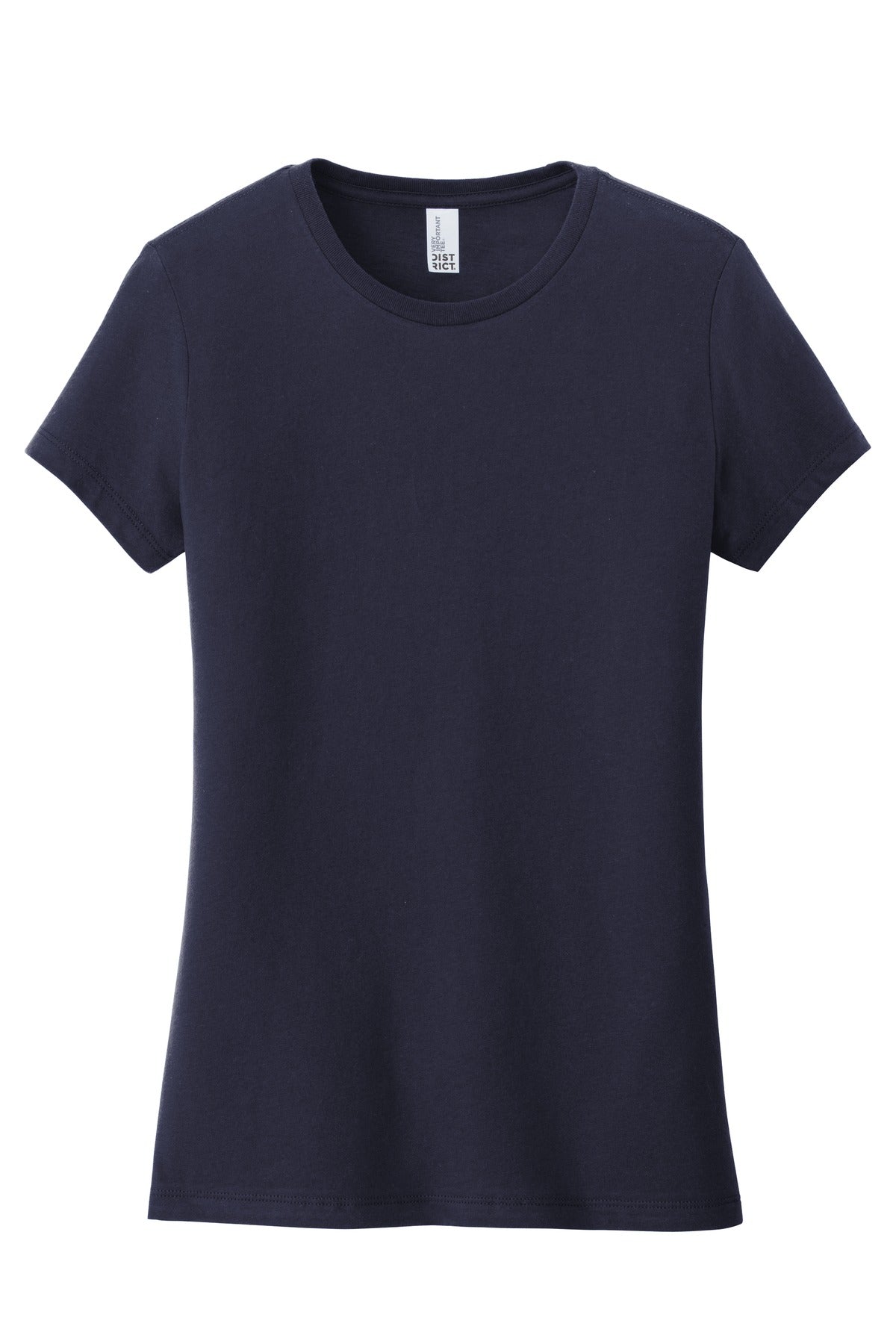 Front View of New Navy District Women's Very Important Tee . DT6002