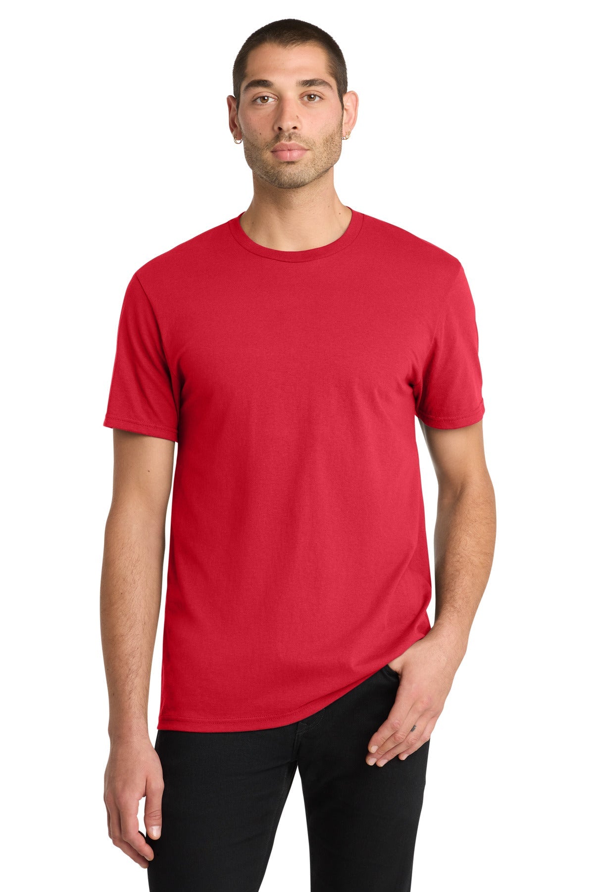 Front View of New Red District The Concert Tee DT5000