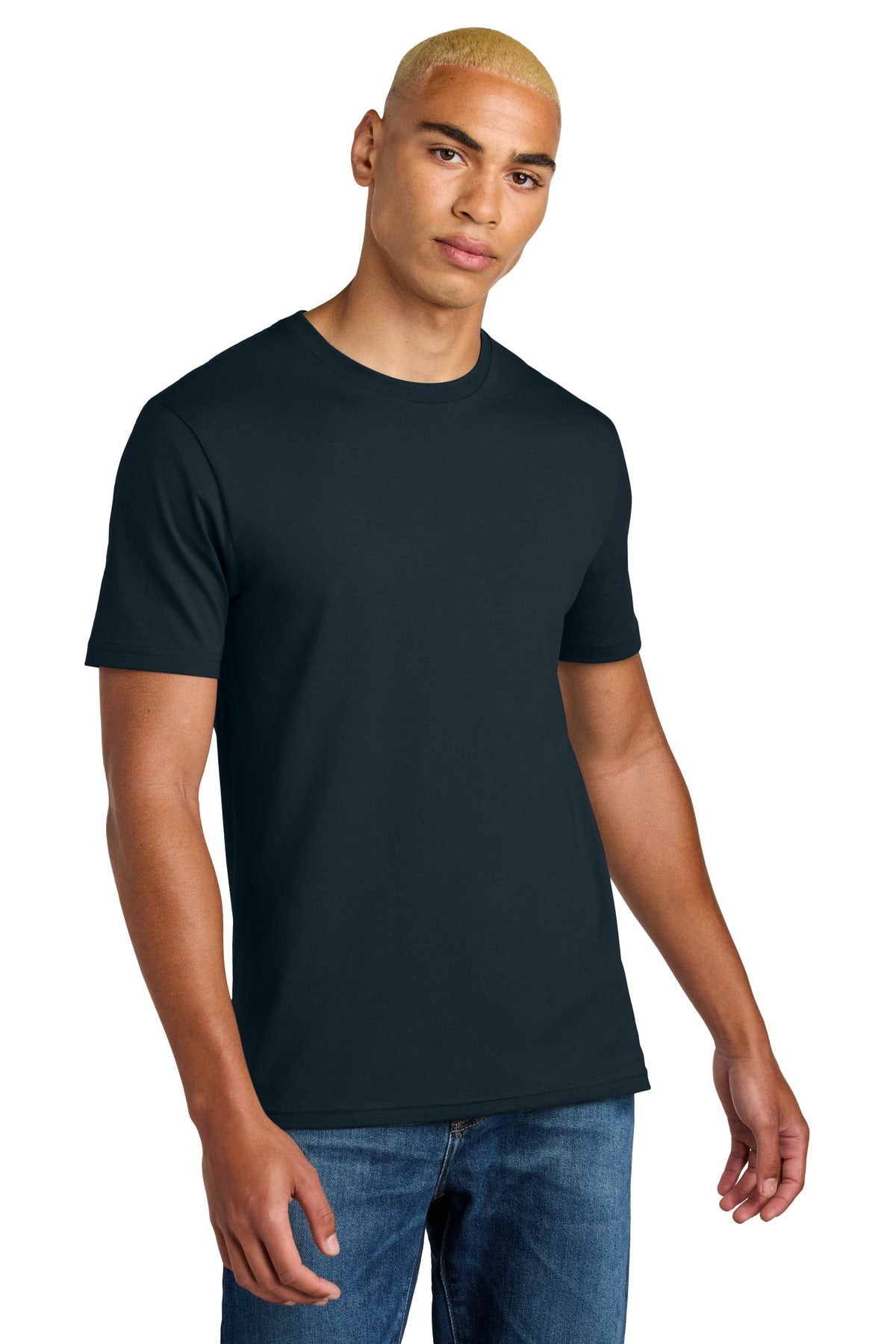 Front View of NewNavy District Perfect Weight Icon Tee DT106