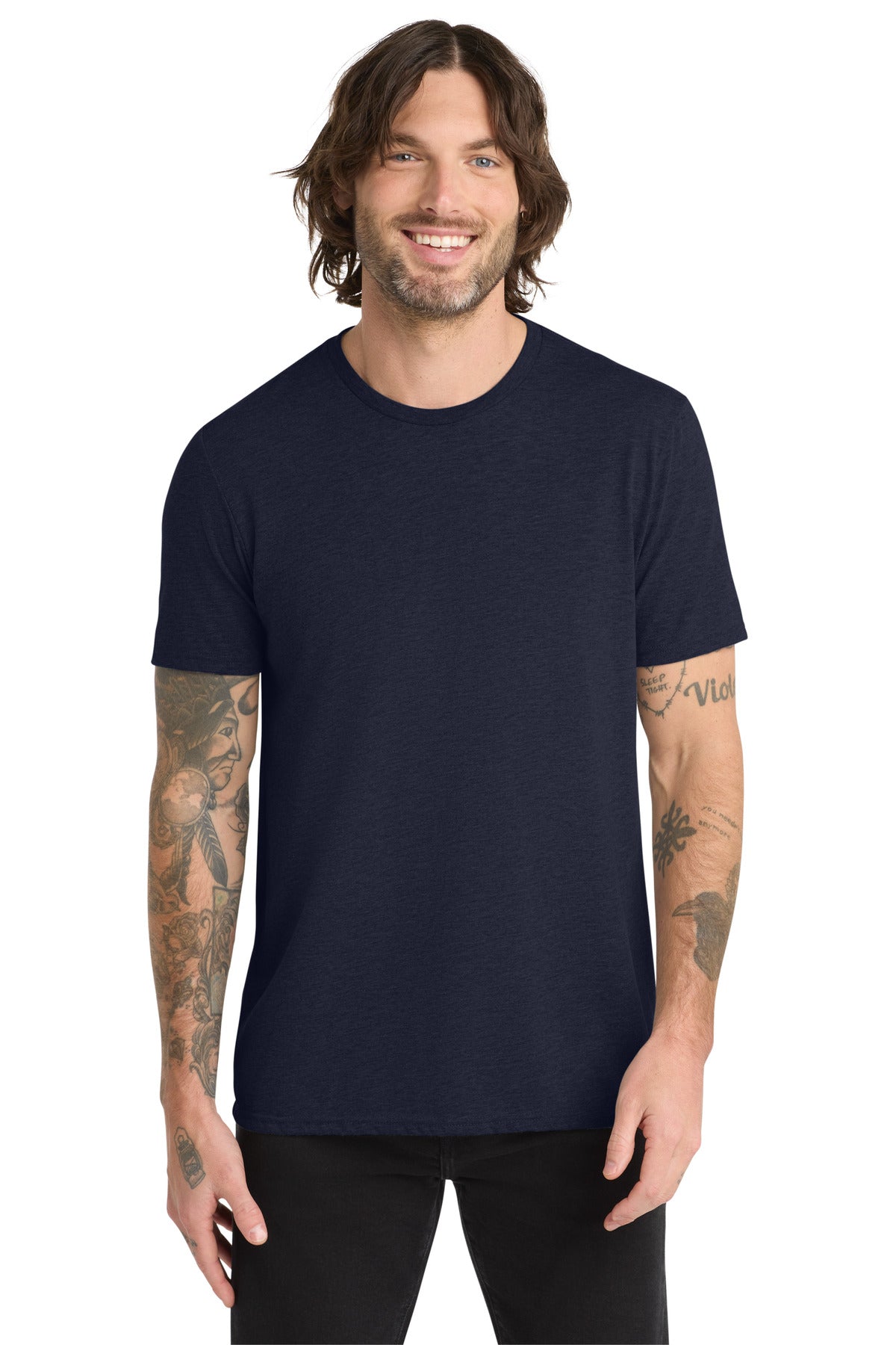Front View of NghtSkyNvy Allmade Unisex Tri-Blend Tee AL2004