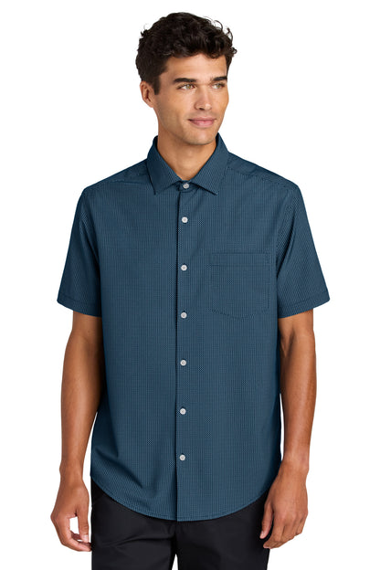 Front View of NgNvDshPrt Mercer+Mettle Short Sleeve UV Capital Tech Shirt MM2006