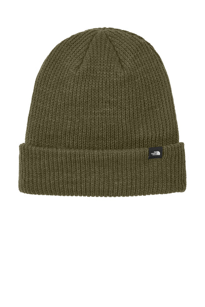 Front View of NwTaupeGn The North Face Truckstop Beanie NF0A5FXY
