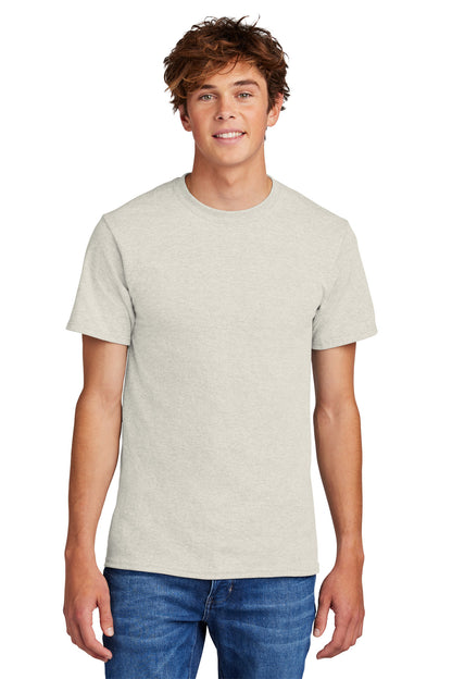 Front View of OatHthr Port & Co Core Blend Tee. PC55