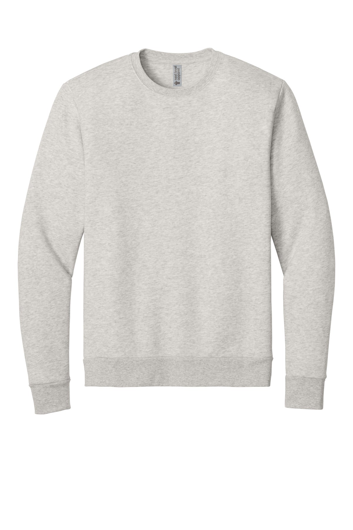 Front View of Oatmeal Next Level Apparel Adult Malibu Crewneck Sweatshirt NL9002