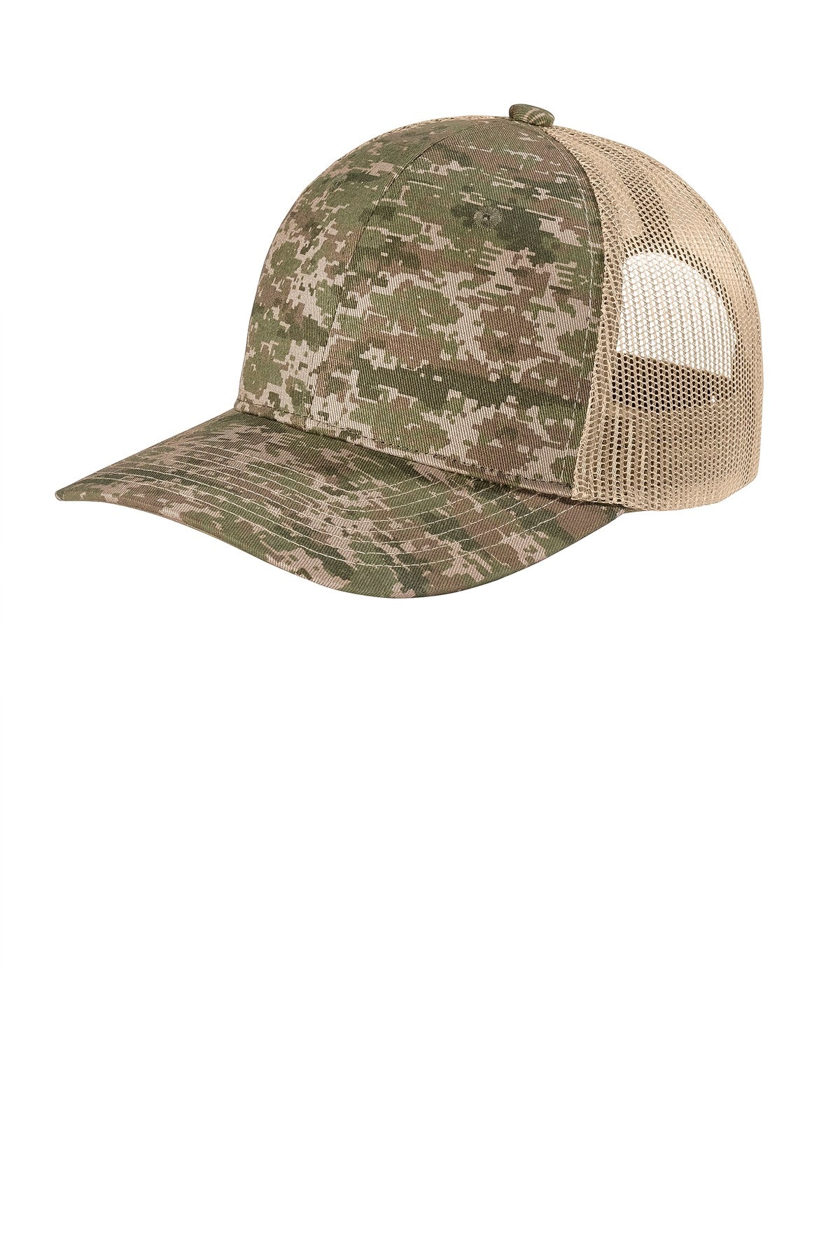Front View of ODGDg/CyBr Port Authority Digi Camo Snapback Trucker Cap C404